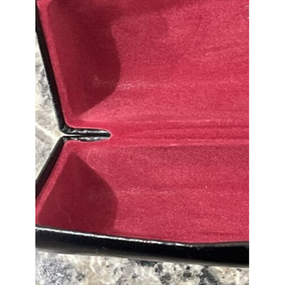 Ellen Tracy Glasses Case Black Hard Shell Red Interior - Picture 10 of 12